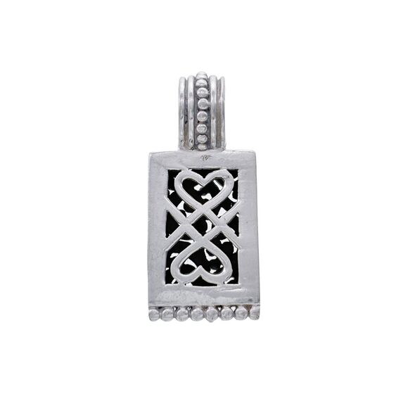 Vintage Sterling Silver 925 Rectangular Ornate Filigree Pendant - Picture 3 of 6